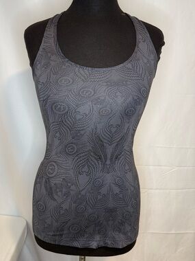 Lululemon Gray Peacock Print Racerback Tank